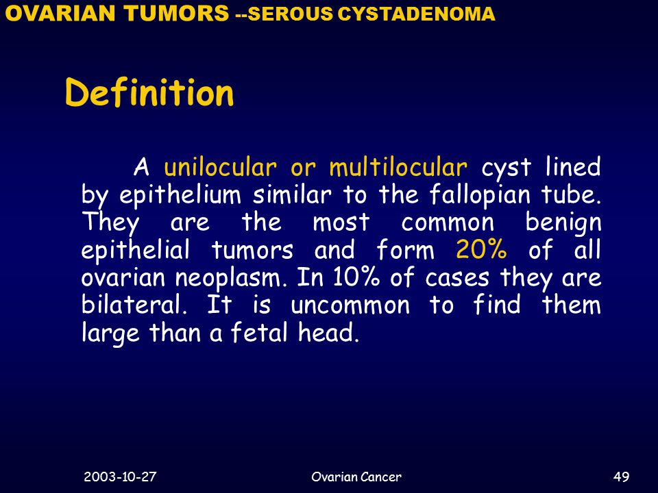 ovarian cancer definition)