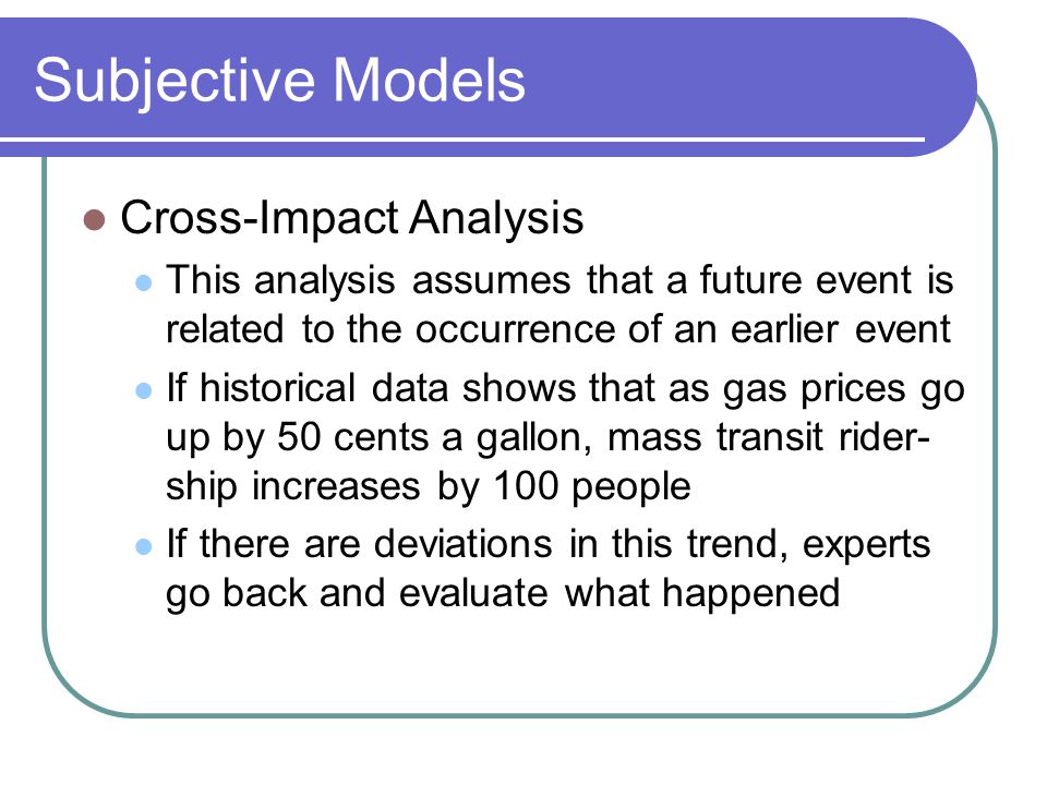 Cross impact-analysis
