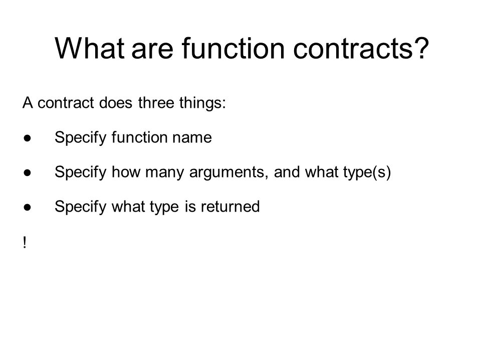 What are function contracts.