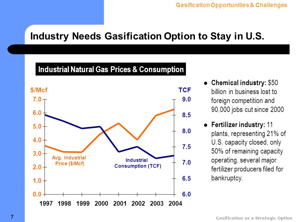 Gasification as a Strategic Option 7 Industry Needs Gasification Option to Stay in U.S.