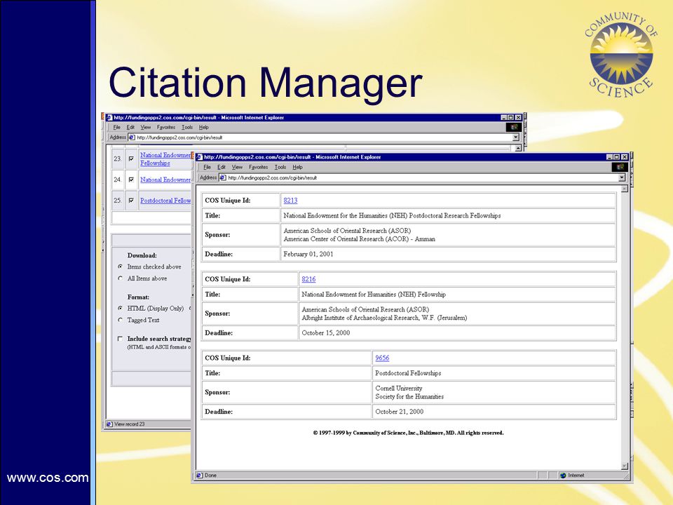 Click to edit Master title style Click to edit Master text styles –Second level Third level –Fourth level »Fifth level   Citation Manager