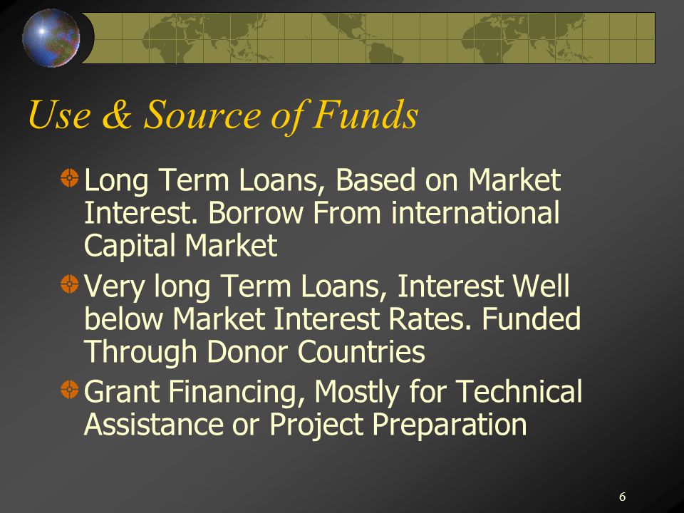 6 Use & Source of Funds Long Term Loans, Based on Market Interest.