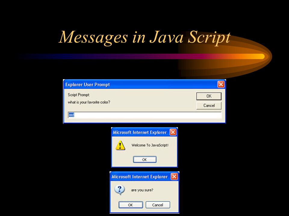 Messages in Java Script