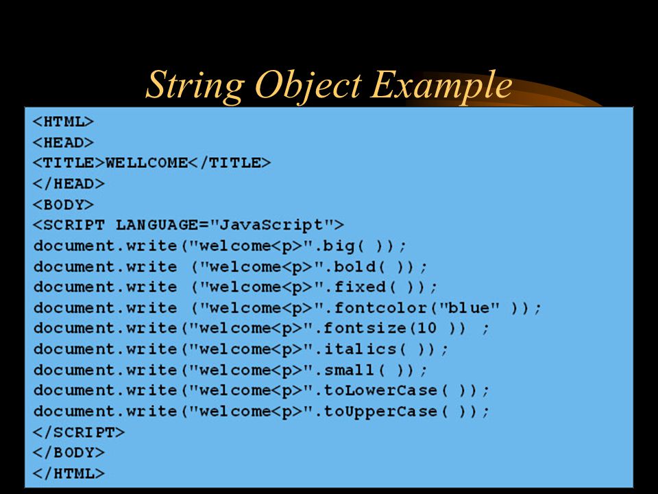 String Object Example