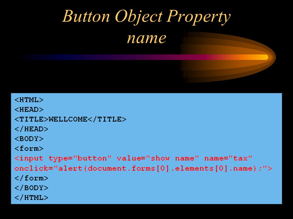 Button Object Property name