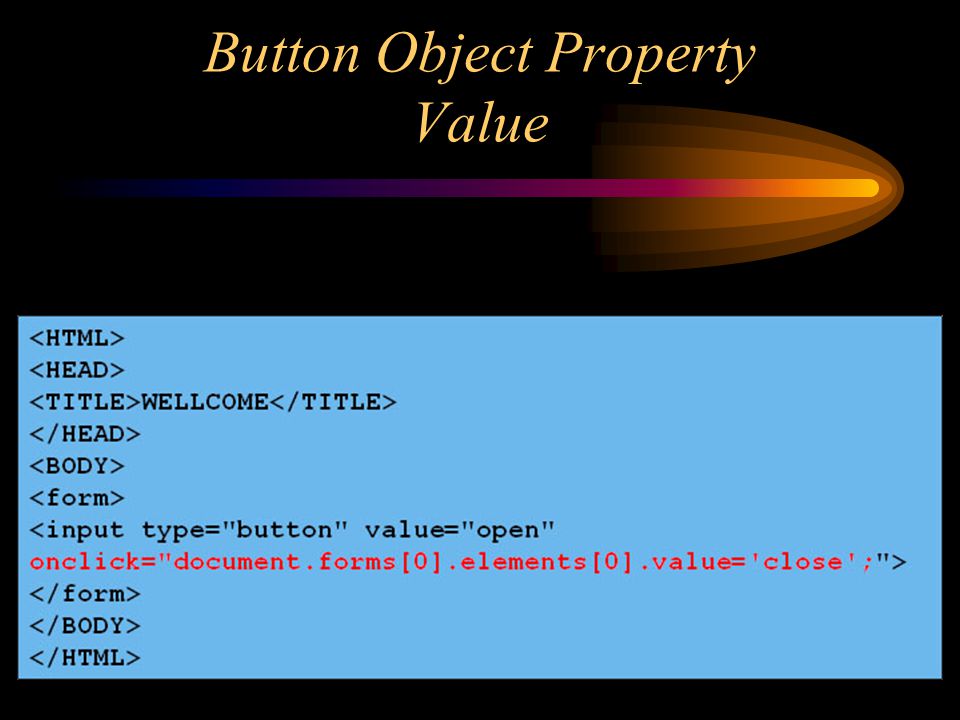 Button Object Property Value