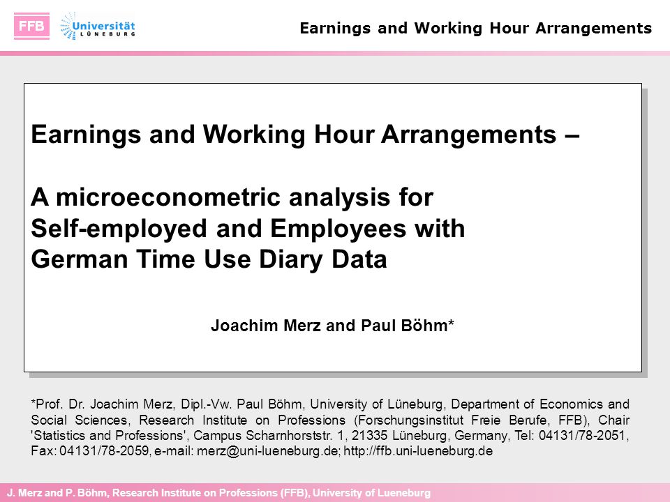 J Merz And P Bohm Research Institute On Professions Ffb