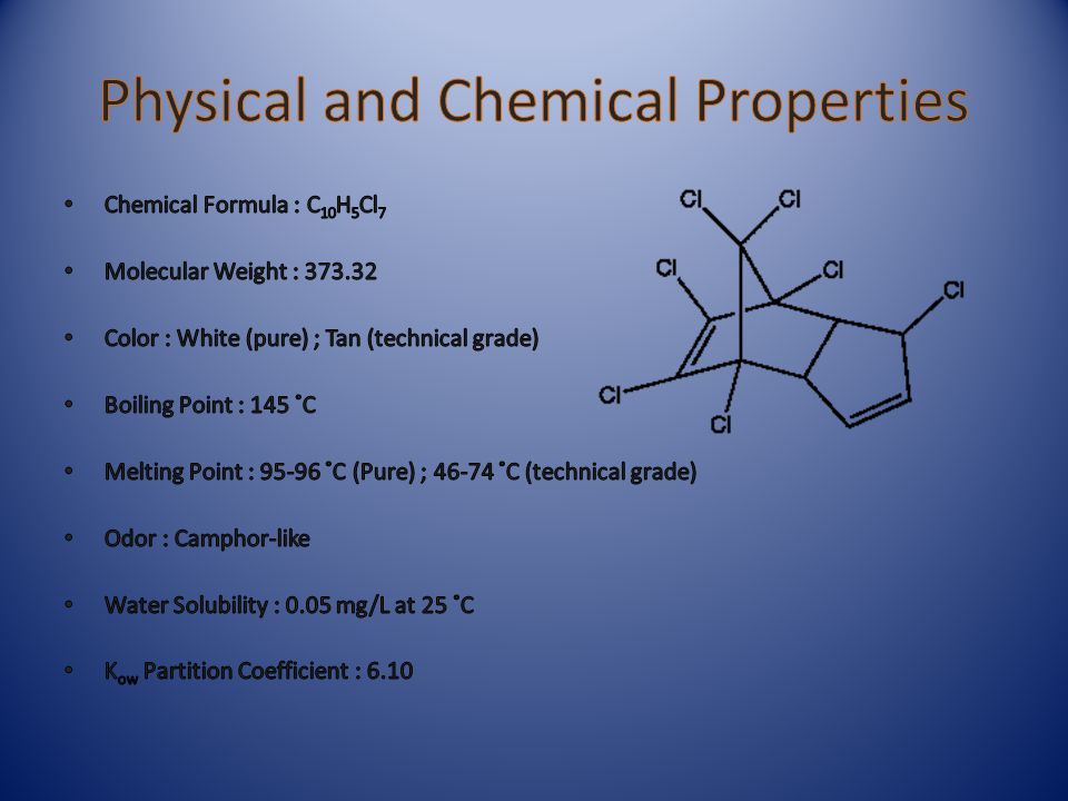 First Isolated From Chlordane In Registered As Insecticide In Us Agricultural Insecticide For Corn Small Grains And Sorghum Also Used Ppt Download