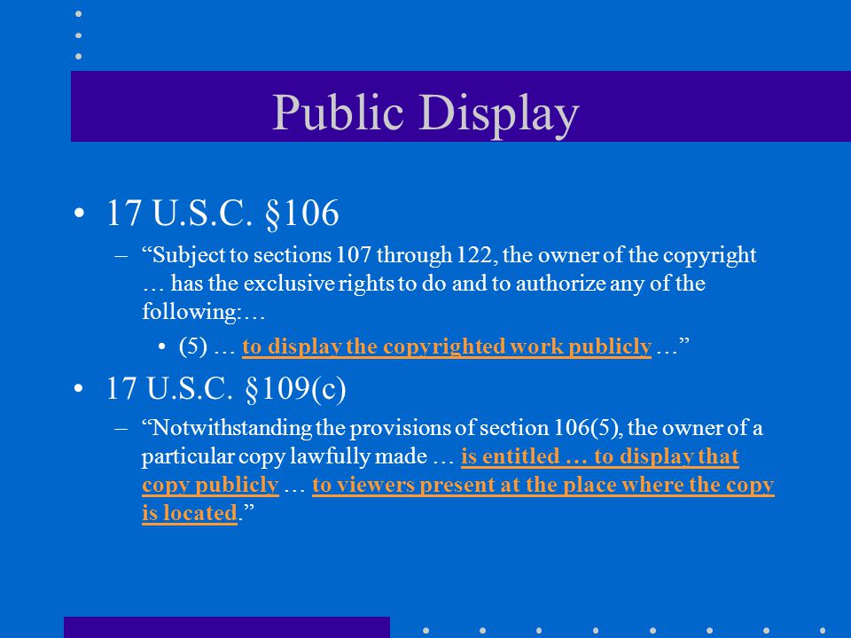Public Display 17 U.S.C.