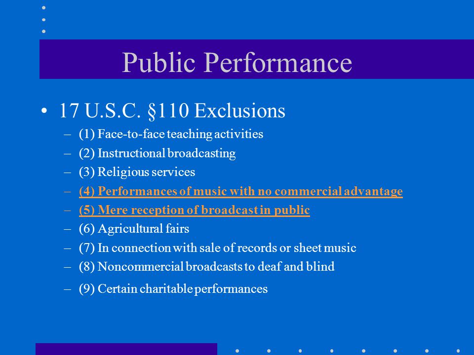 Public Performance 17 U.S.C.