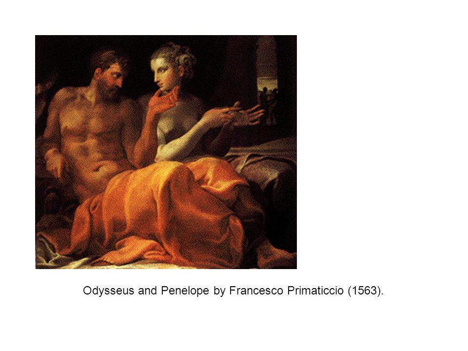 Odysseus and Penelope by Francesco Primaticcio (1563).