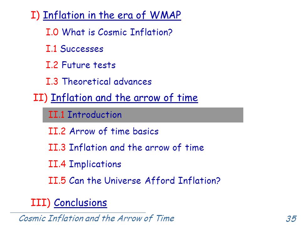 35 I) Inflation in the era of WMAP I.0 What is Cosmic Inflation.