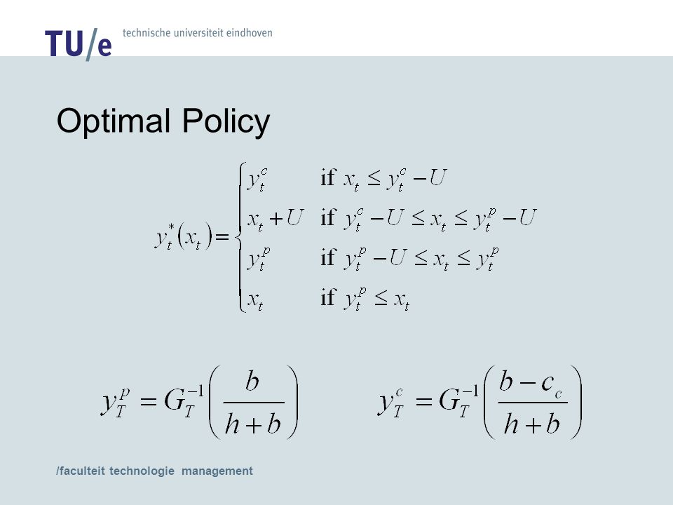 /faculteit technologie management Optimal Policy