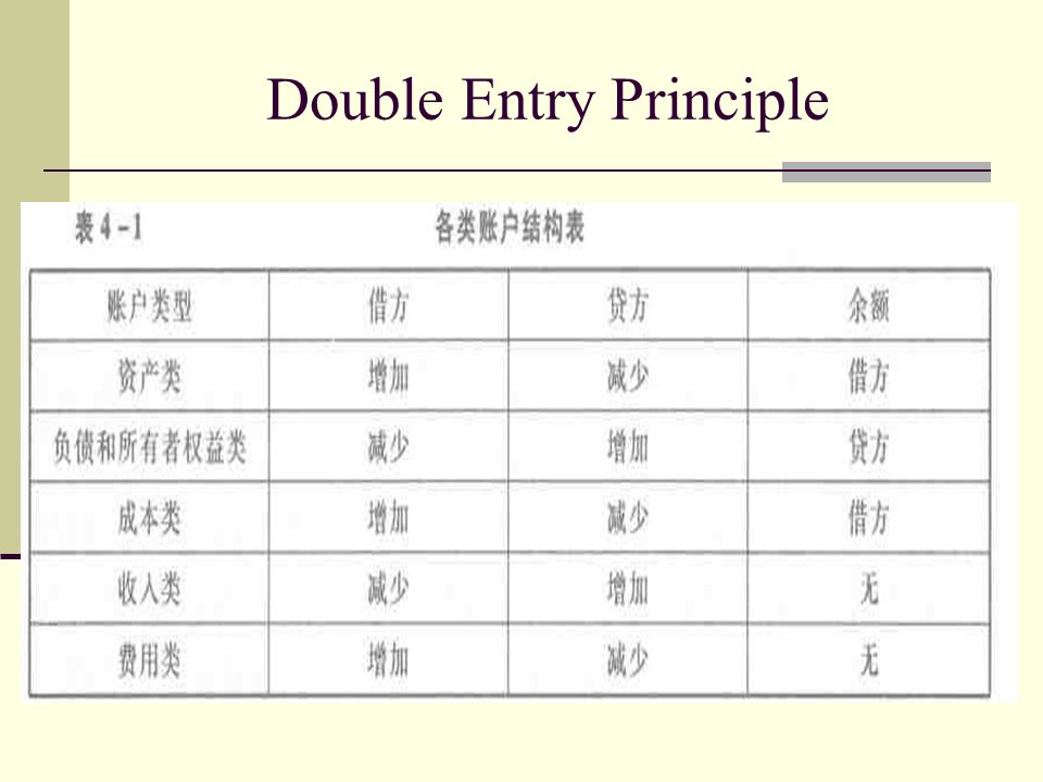 Double Entry Principle