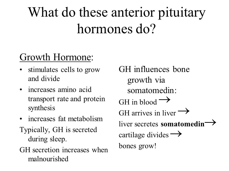 What do these anterior pituitary hormones do.