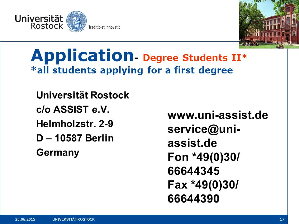 Universitat Rostock1 Studying At Rostock University International Office Ppt Download