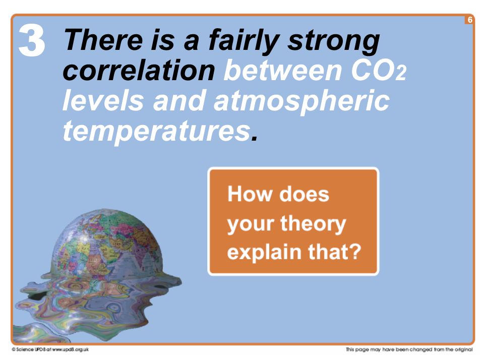 There is a fairly strong correlation between CO 2 levels and atmospheric temperatures. 6 3
