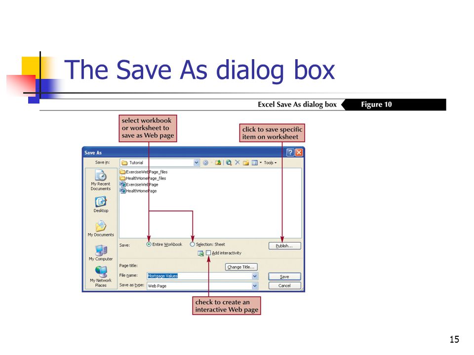 15 The Save As dialog box