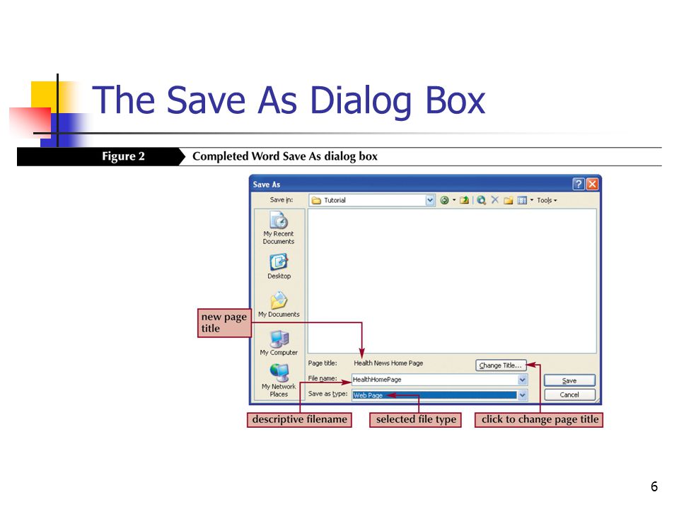 6 The Save As Dialog Box