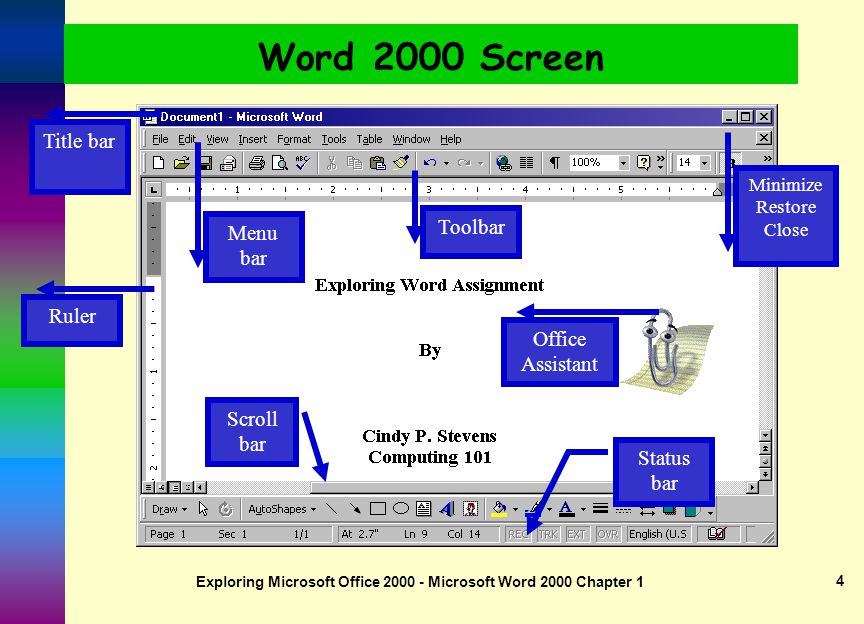 Exploring Microsoft Office Microsoft Word 2000 Chapter 1 1 Exploring  Microsoft Word 2000 Chapter 1 What will Word Processing Do For Me? By  Robert. - ppt download