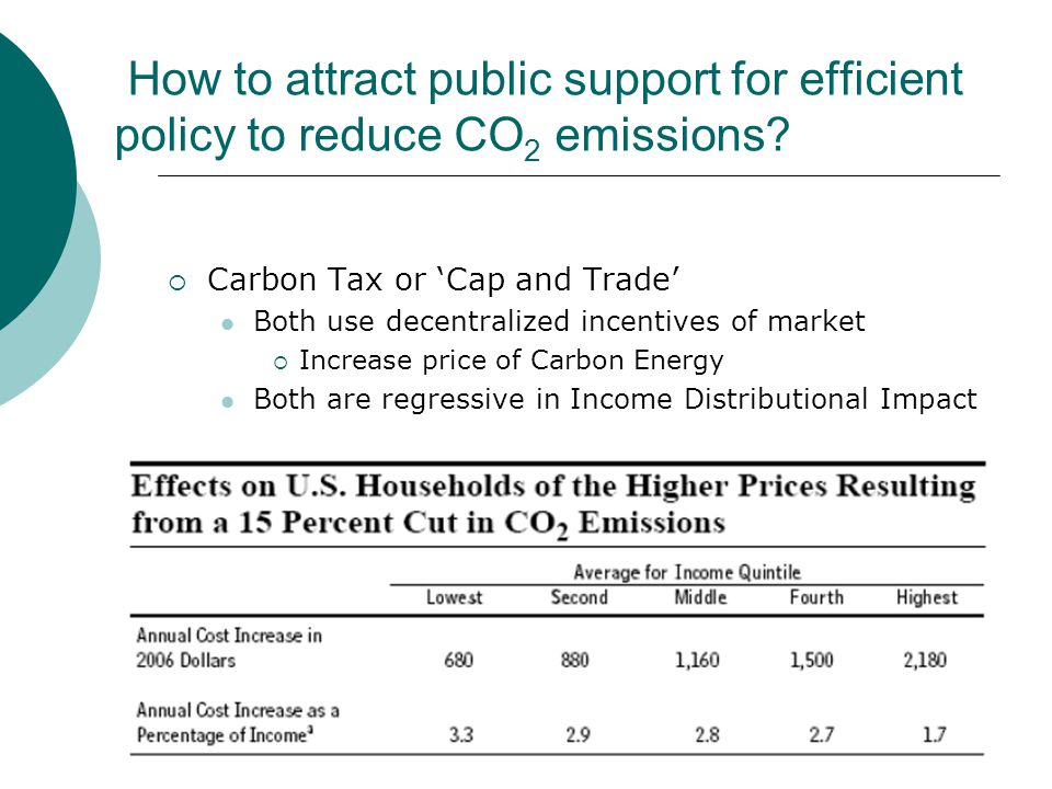 How to attract public support for efficient policy to reduce CO 2 emissions.