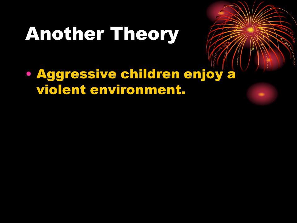 Another Theory Aggressive children enjoy a violent environment.
