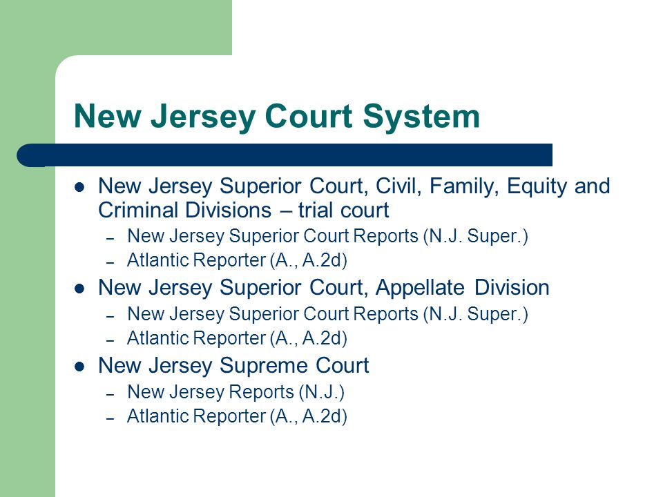 New Jersey Court System Chart