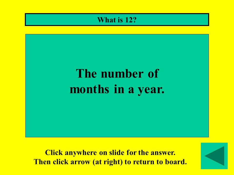 What is 25. Click anywhere on slide for the answer.