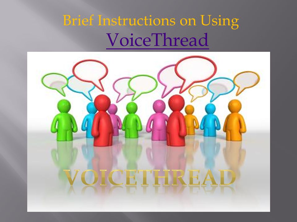 Brief Instructions on Using VoiceThread VoiceThread