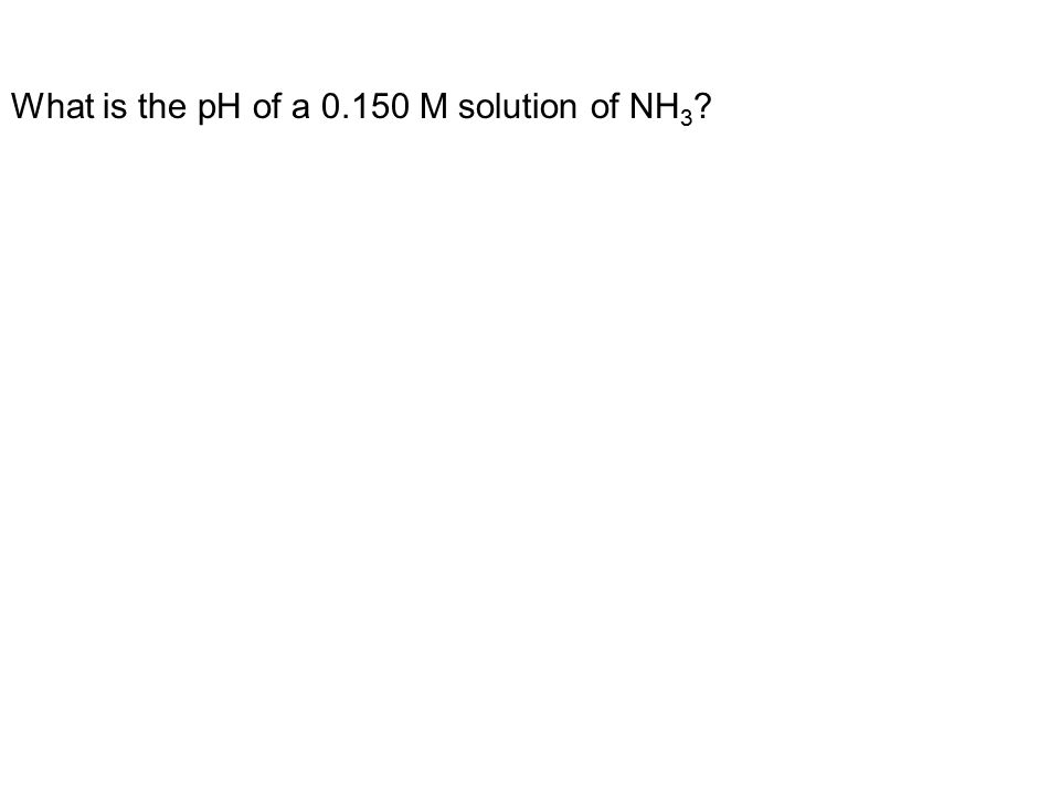 What is the pH of a M solution of NH 3