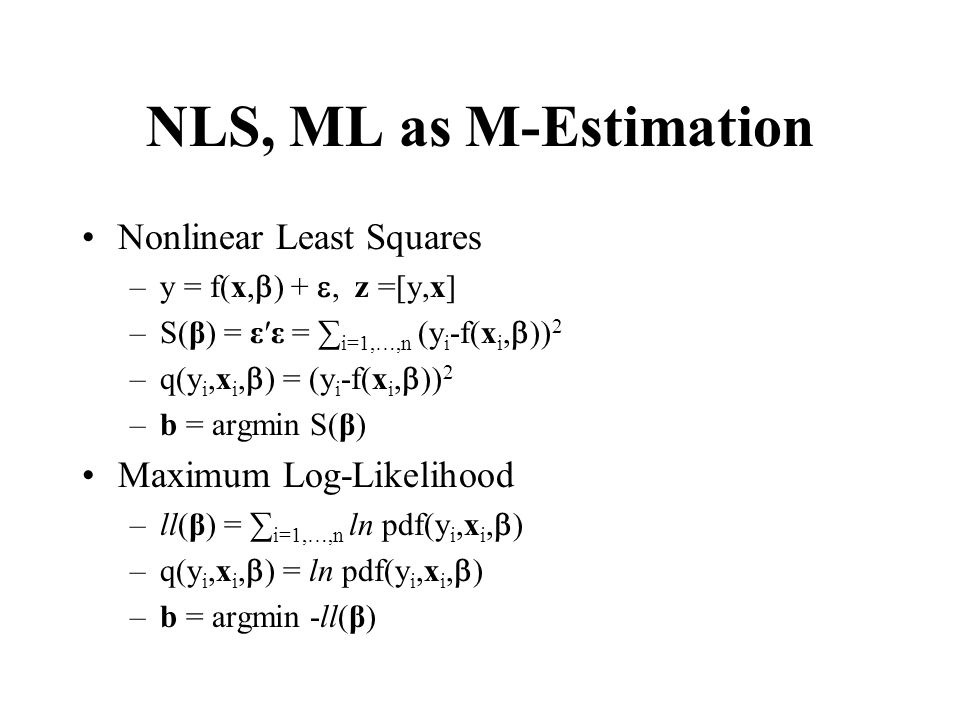 M Estimation The Model Min E Q Z I 1 N Q Z I N P E Q Z B Argmin I 1 N Q Z I Or Divided By N Zero Score I 1 N Ppt Download