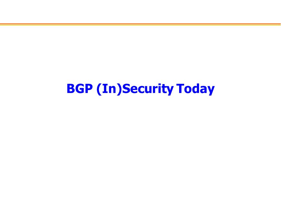 BGP (In)Security Today