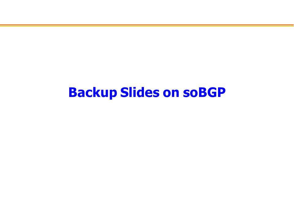 Backup Slides on soBGP