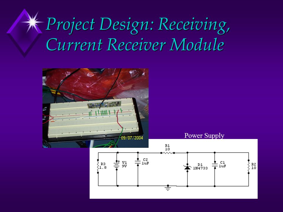 Project Design: Receiving, Current Receiver Module Power Supply