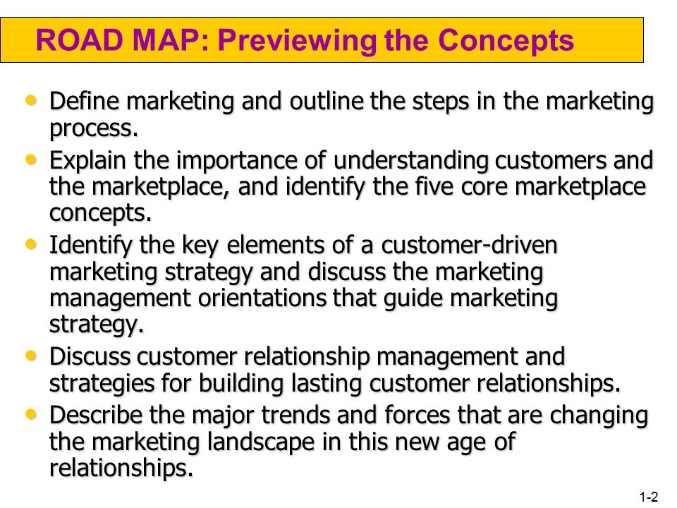 Marketing: Managing Profitable Customer Relationships 1