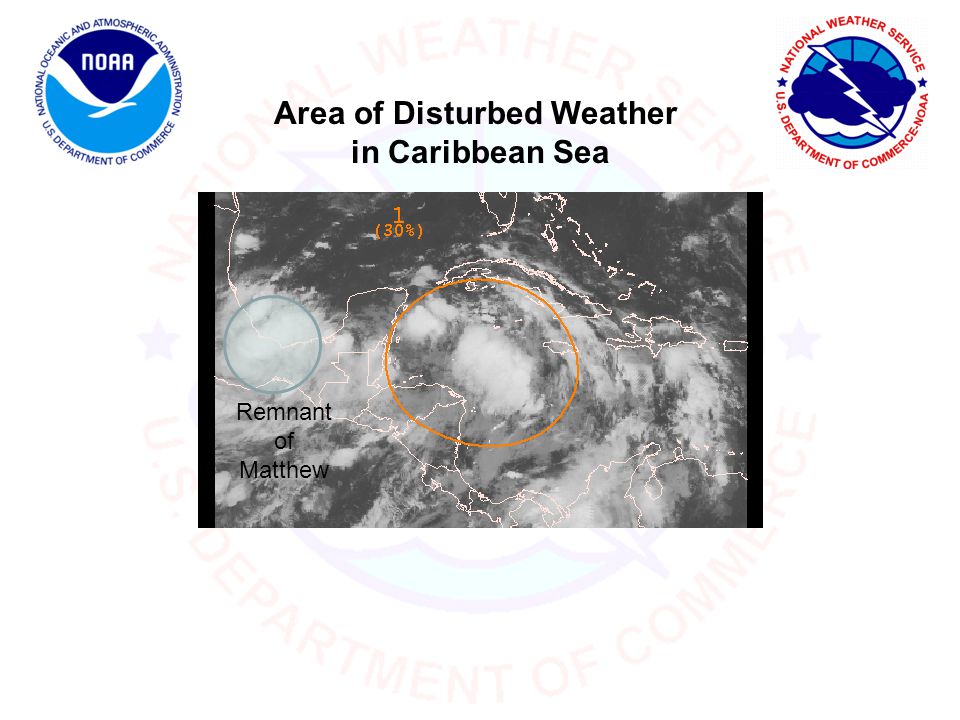 Area of Disturbed Weather in Caribbean Sea Remnant of Matthew