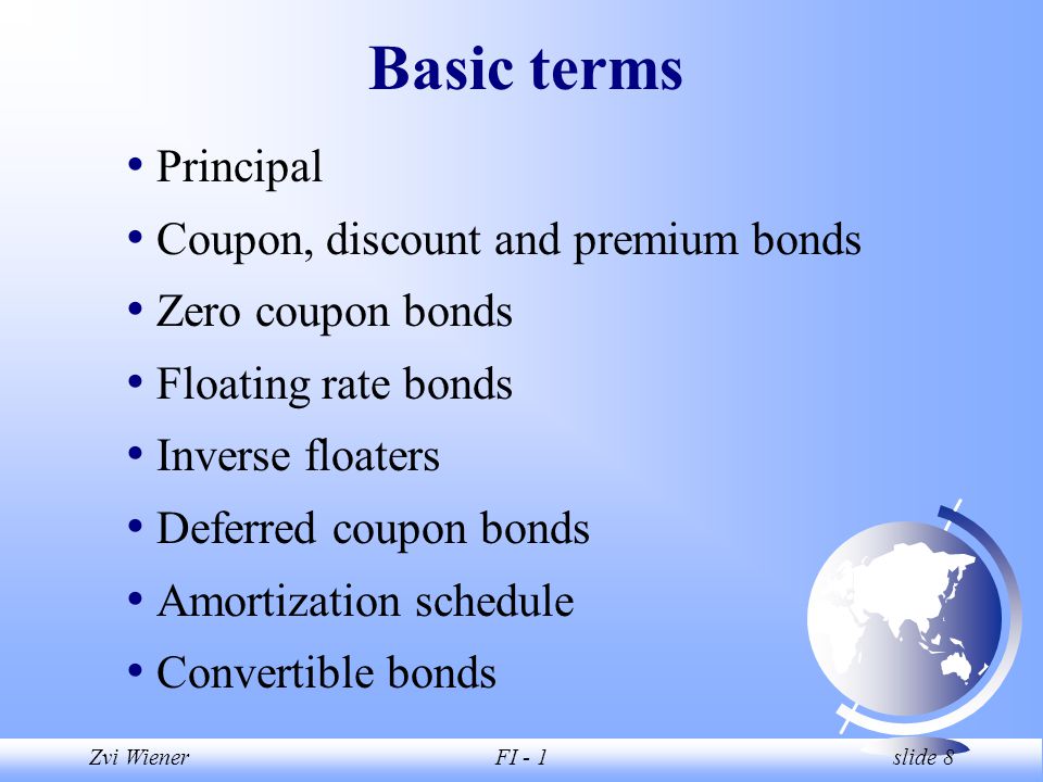 fixed income 1 the financial institute of israel zvi wiener fixed premium bond amortization schedule