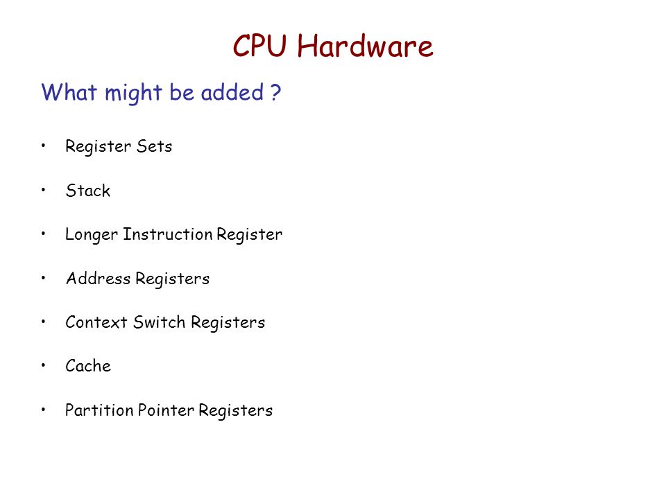 CPU Hardware What might be added .