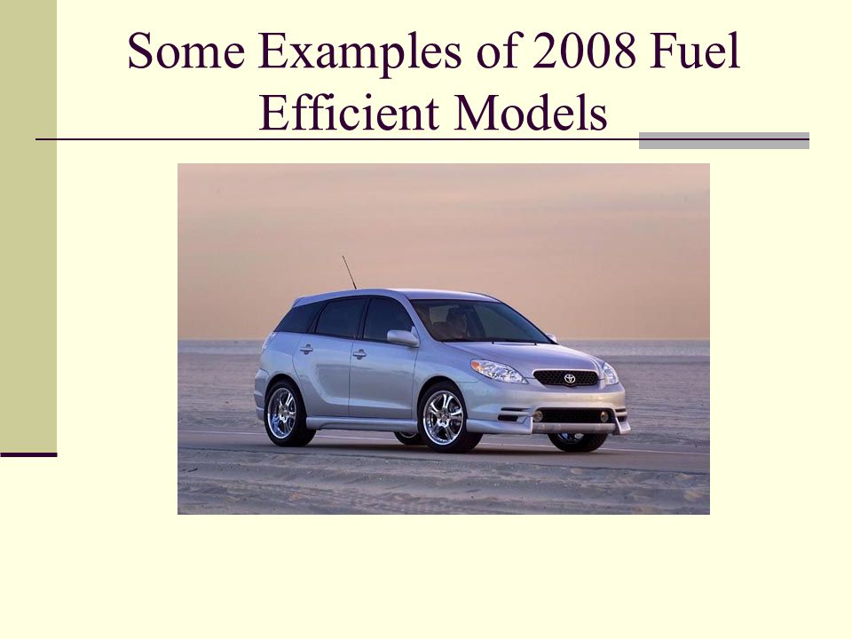 Some Examples of 2008 Fuel Efficient Models