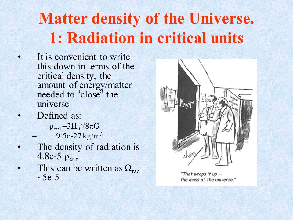 Matter density of the Universe.