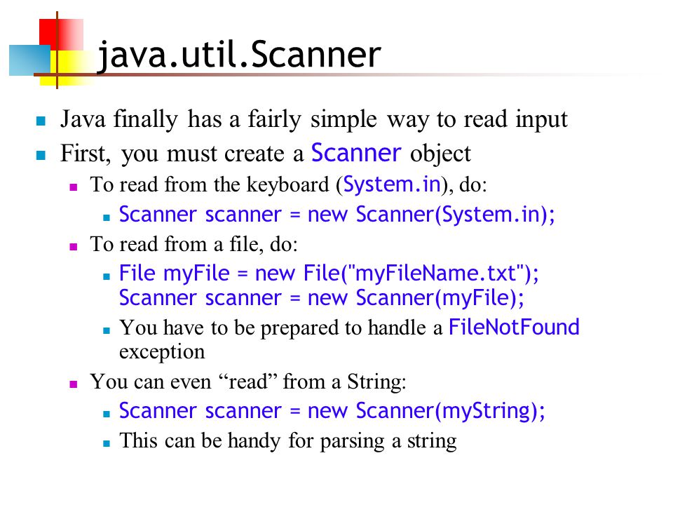 Java util objects. Java util Scanner.