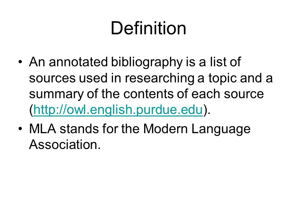 annotated bibliography definition