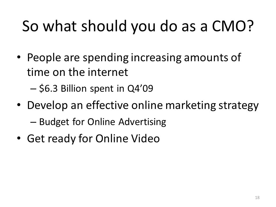 So what should you do as a CMO.