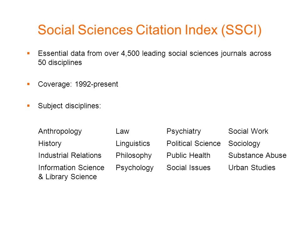 Library Workshop Searching Social Sciences Citation Index Ppt Download