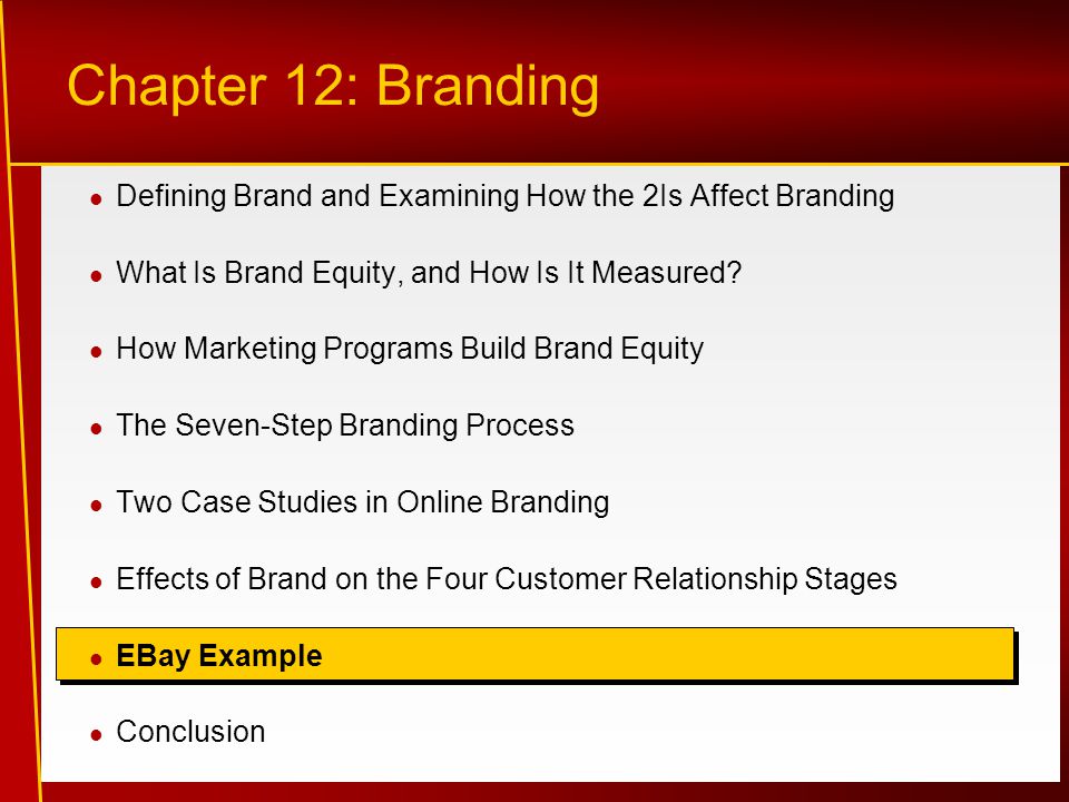 Chapter 12: Branding Defining Brand and Examining How the 2Is Affect Branding What Is Brand Equity, and How Is It Measured.