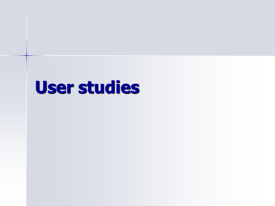 User studies