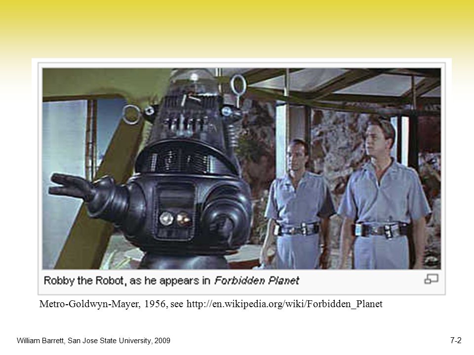 William Barrett, San Jose State University, Classes and Objects – Robby the  Robot Robby can make machine screws (among other things) –material. - ppt  download