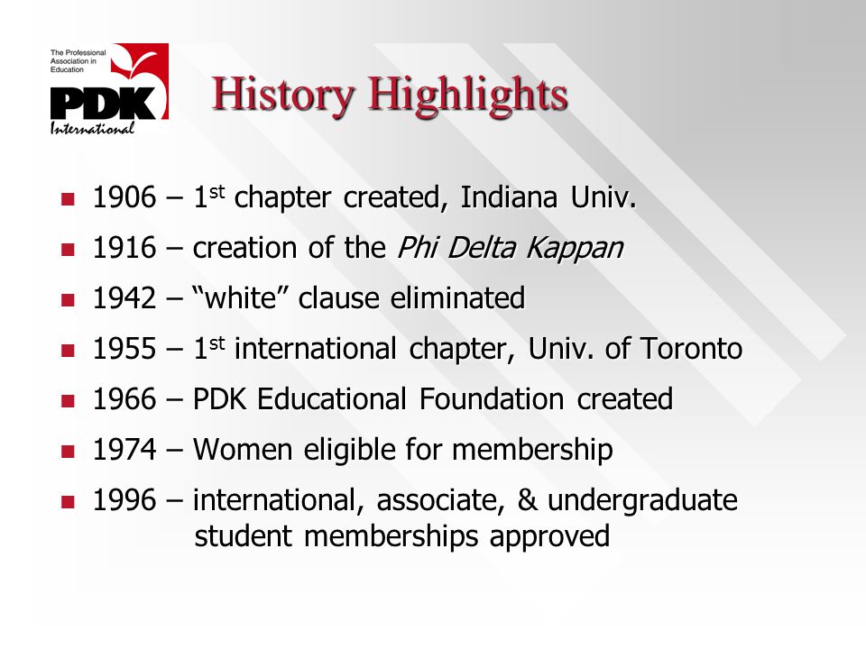 Phi Delta Kappa International Welcome to PDK! The Professional Association  in Education. - ppt download
