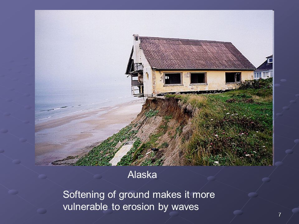 7 Softening of ground makes it more vulnerable to erosion by waves Alaska