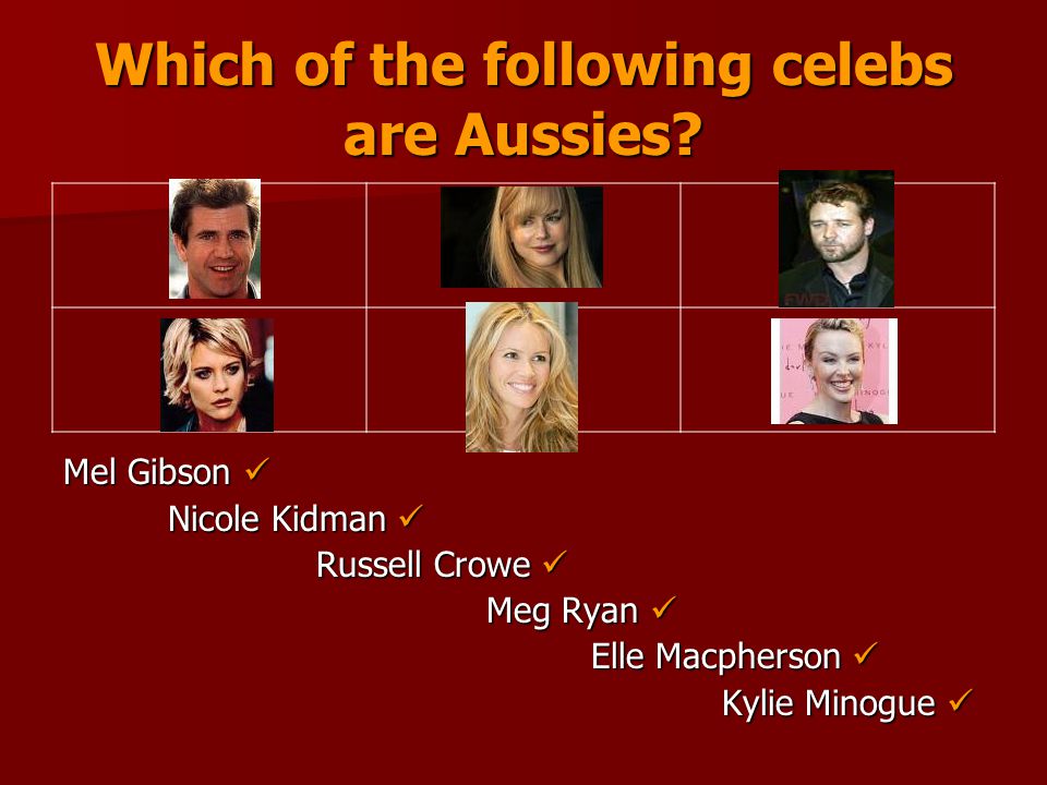 Which of the following are Australian animals.